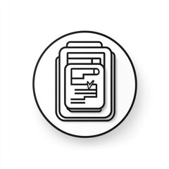 Fototapete - 3D medical record icon, representing patient data management, clean white backdrop.
