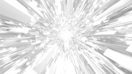 Poster - Abstract white geometric burst, dynamic perspective
