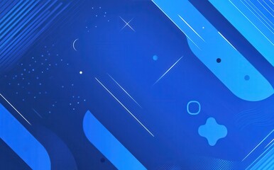 Poster - Abstract Blue Background with Dynamic Shapes and Lines, Creating a Modern and Trendy Digital Aesthetic for Design Applications and Creative Projects