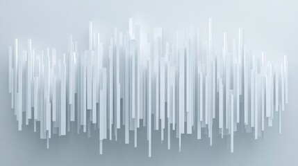 Poster - Abstract cityscape of white geometric shapes