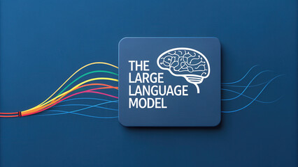 Aufkleber - modern logo design features brain symbolizing intelligence and creativity. , large language model - 