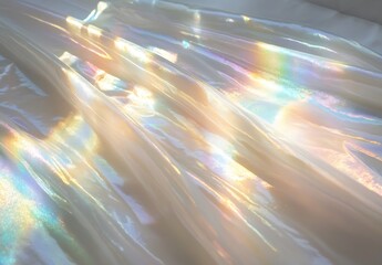 Aufkleber - Radiant Holographic Surface with Soft Iridescent Glow Illuminating a Dreamy Atmosphere : Generative AI