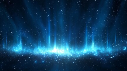 Aufkleber - cosmic landscape featuring glowing stars and vibrant light rays in the universe : generative ai