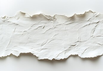 Aufkleber - Crumpled and Torn White Paper Sheet Creating a Soft Textural Background Design : Generative AI