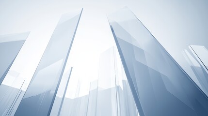 Poster - Abstract Glass Structures Reaching Towards Bright Skylight