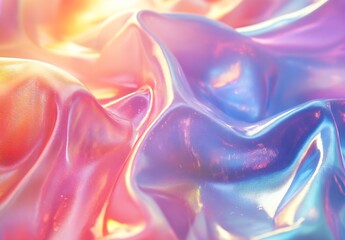 Poster - Beautifully draped colorful silk fabric with a shiny texture showcasing vibrant hues and soft curves : Generative AI