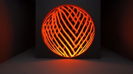 Poster - Intricate Light Patterns in Circular Cut Out Design with Warm Glow