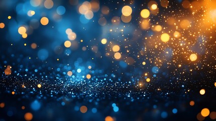 Leinwandbilder - Vibrant background of sparkling bokeh effects with bright orange and blue tones creating a magical atmosphere : Generative AI