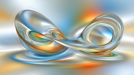 Poster - Abstract Colorful Swirls with Fluid Movement and Ethereal Light Effects