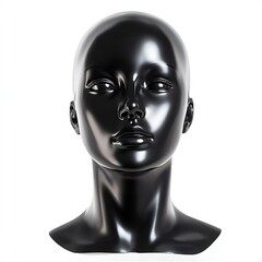 Poster - Stylish black mannequin head with a smooth finish ideal for fashion displays and artistry showcases : Generative AI