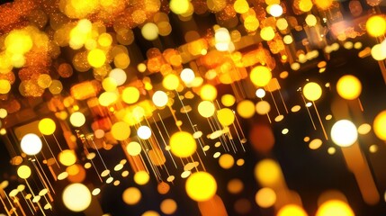 Poster - Glowing Golden Lights and Bokeh Effects for Stunning Backgrounds