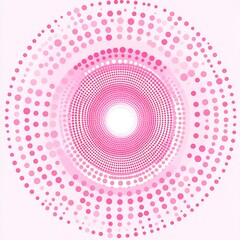 Aufkleber - Abstract pink dotted spiral design radiating from center creating a modern and stylish background for various uses : Generative AI
