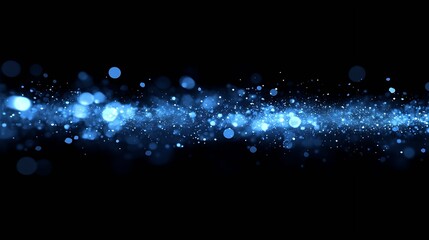 Poster - Stunning blue bokeh lights creating an abstract mystical atmosphere on a dark background : Generative AI