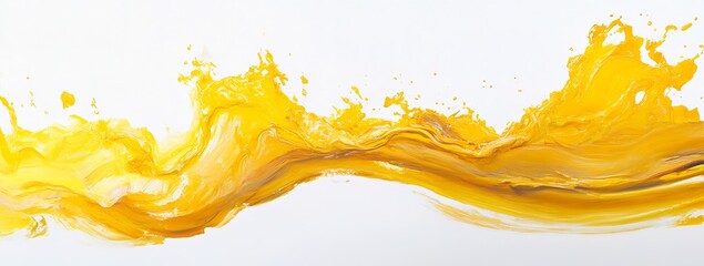 Poster - Vivid splash of yellow paint capturing energy and vibrancy in an abstract representation of artistic expression : Generative AI