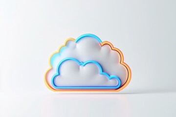 Fototapete - 3D weather forecast line icon with a sharp modern look on a solid white background.