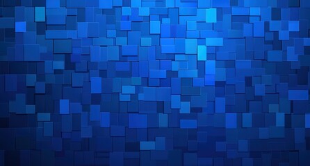 Poster - Abstract Blue Mosaic Pattern Featuring Different Shades of Blue Tiles in a Geometric Arrangement for Creative Backgrounds and Designs