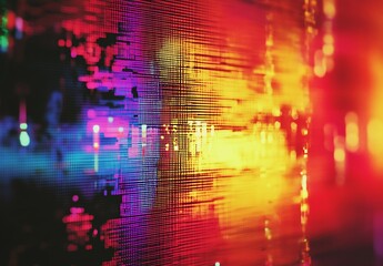 Fototapete - Vibrant Colorful Abstract Background Creating A Dance Of Light And Digital Effects : Generative AI