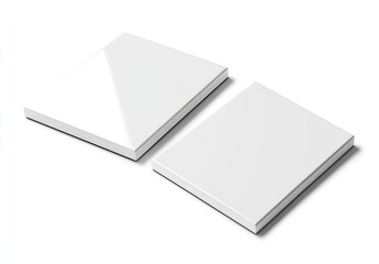 Poster - Two stacked white books lying on a smooth surface with a bright and clean aesthetic for effortless styling : Generative AI