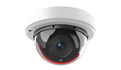 Aufkleber - High resolution dome security camera with a stylish design on a white background for home and business use : Generative AI