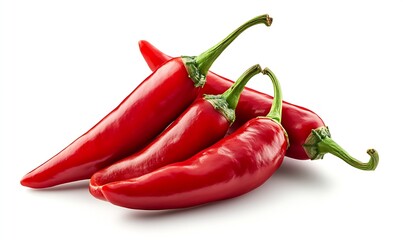 Poster - Fresh vibrant red chili peppers arranged in a decorative pile perfect for culinary use : Generative AI