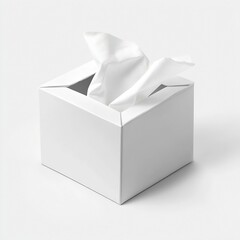 Aufkleber - Elegantly Presented Square Tissue Box with Tissues Sticking Out for Convenient Use : Generative AI