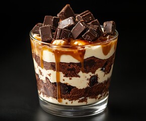 Aufkleber - Delicious Decadent Chocolate Trifle with Rich Layers and Tasty Toppings : Generative AI