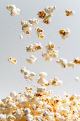 Aufkleber - Highenergy shot of flying popcorn kernels creating a fun and captivating food display : Generative AI