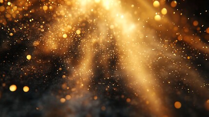 Poster - Amazing Background of Golden Light with Sparkling Dust and Shimmering Effects : Generative AI