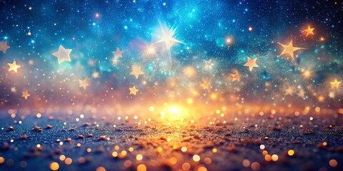 Poster - Magical Night Sky: Sparkling Glitter Bokeh Background
