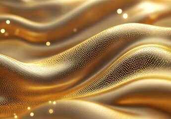 Aufkleber - Elegant golden waves with a mesmerizing dotted pattern creating a rich and lustrous visual effect : Generative AI