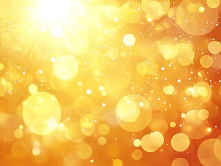 Leinwandbilder - Captivating golden bokeh effects with soft light spots creating an enchanting abstract background : Generative AI