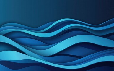 Poster - Abstract Blue Waves Background Design for Creative Projects and Digital Art with Smooth Gradients and Fluid Movement Ideal for Stock Photos