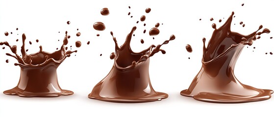 Fototapete - Rich and thick chocolate splashes captured in stunning detail for appetizing visuals : Generative AI