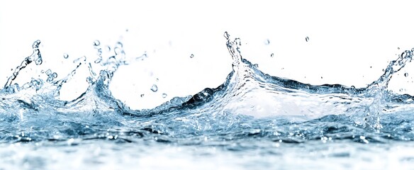 Aufkleber - Elegant droplets and splashes captured in high detail showing the dynamic nature of water movement : Generative AI