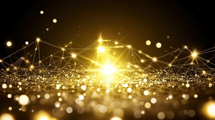 Poster - Sparkling Golden Abstract Background with Light and Texture Effects