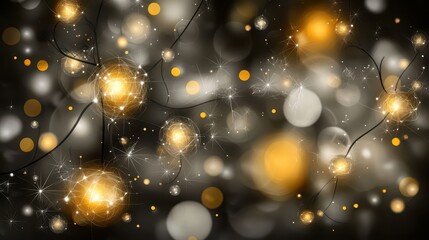 Poster - Abstract Background with Glowing Golden Lights and Bokeh Effect