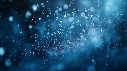 Poster - Captivating blue particle effects creating a soft shimmering background with a glowing atmosphere : Generative AI