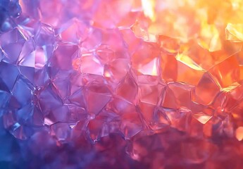 Poster - Intricate Geometric Crystal Patterns with Bold Color Blends and Fiery Highlights for Unique Art : Generative AI