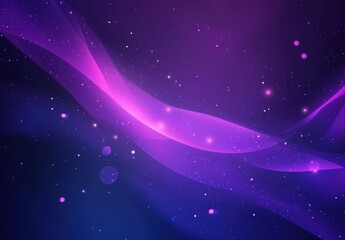 Fototapete - Abstract colorful background design with flowing waves, shimmering particles, and a cosmic feel in shades of purple, blue, and pink for creative projects