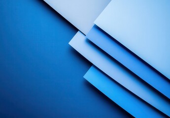 Poster - Abstract Composition of Blue Paper Layers Over Flat Surface Creating a Minimalist Background for Creative Design and Artistic Projects