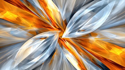 Poster - Vibrant Abstract Design with Orange and Blue Color Swirls and Lines