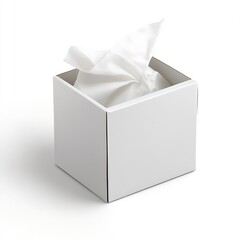 Aufkleber - Minimalist White Tissue Box with Soft Napkin Peeking Out for a Clean and Simple Aesthetic : Generative AI