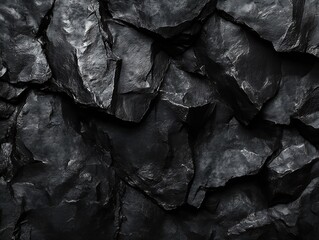 Aufkleber - High contrast image of dark rock layers showcasing the stunning geology and texture for creative design : Generative AI