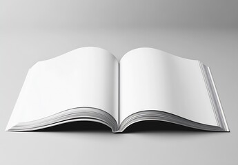 Leinwandbilder - An open blank book laying flat on a smooth surface inviting creativity and ideas to fill the pages : Generative AI