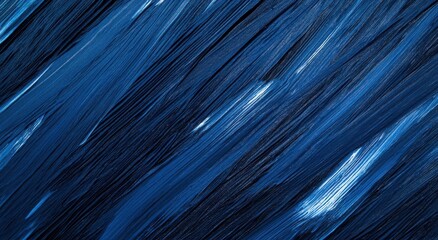Poster - Abstract dark blue texture with flowing brush strokes highlighting movement and depth, perfect for backgrounds and artistic projects