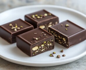 Aufkleber - Delicious Dark Chocolate Treats with Nut Filling for Gourmet Lovers : Generative AI