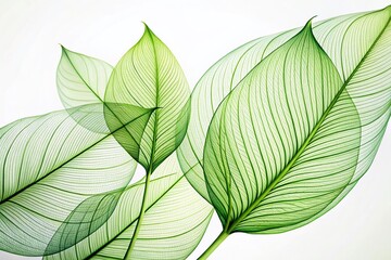 Poster - Minimalist Abstract Leaf Line Art: Elegant Green Botanical Illustrations for Brochure Design