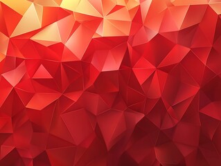 Poster - Eye catching red abstract background with geometric shapes creating a three dimensional effect : Generative AI