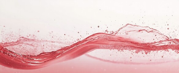 Poster - Soft Waves of Pale Pink Liquid with Sparkling Bubbles in a Calm Setting : Generative AI