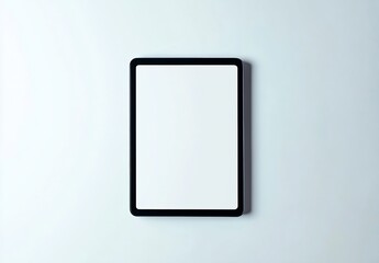 Poster - Stylish digital tablet with a thin black frame resting on a soft blue background : Generative AI
